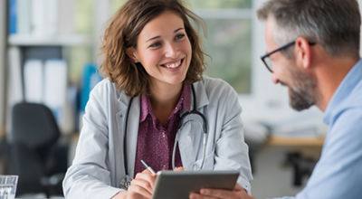 Doctor talking to patient